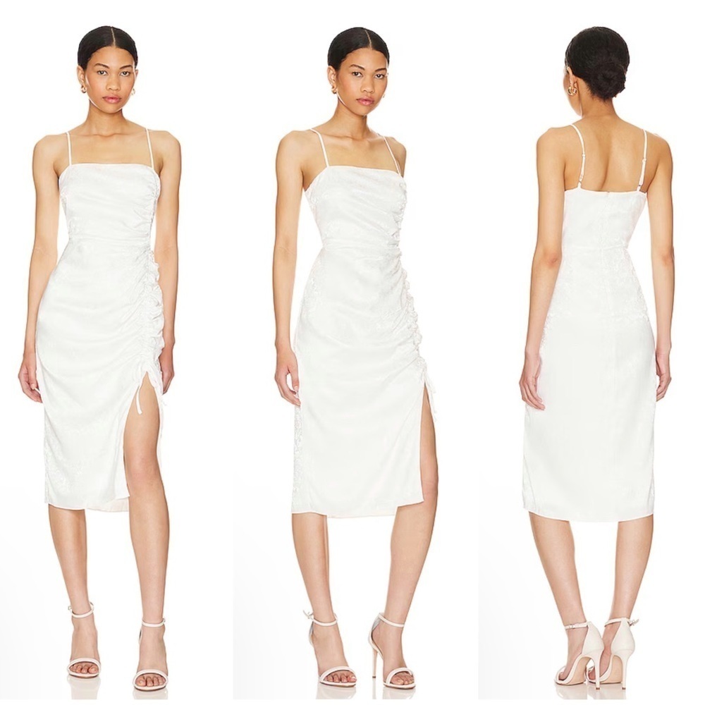 BCBGeneration Ruched Midi Dress in Cloud Size M